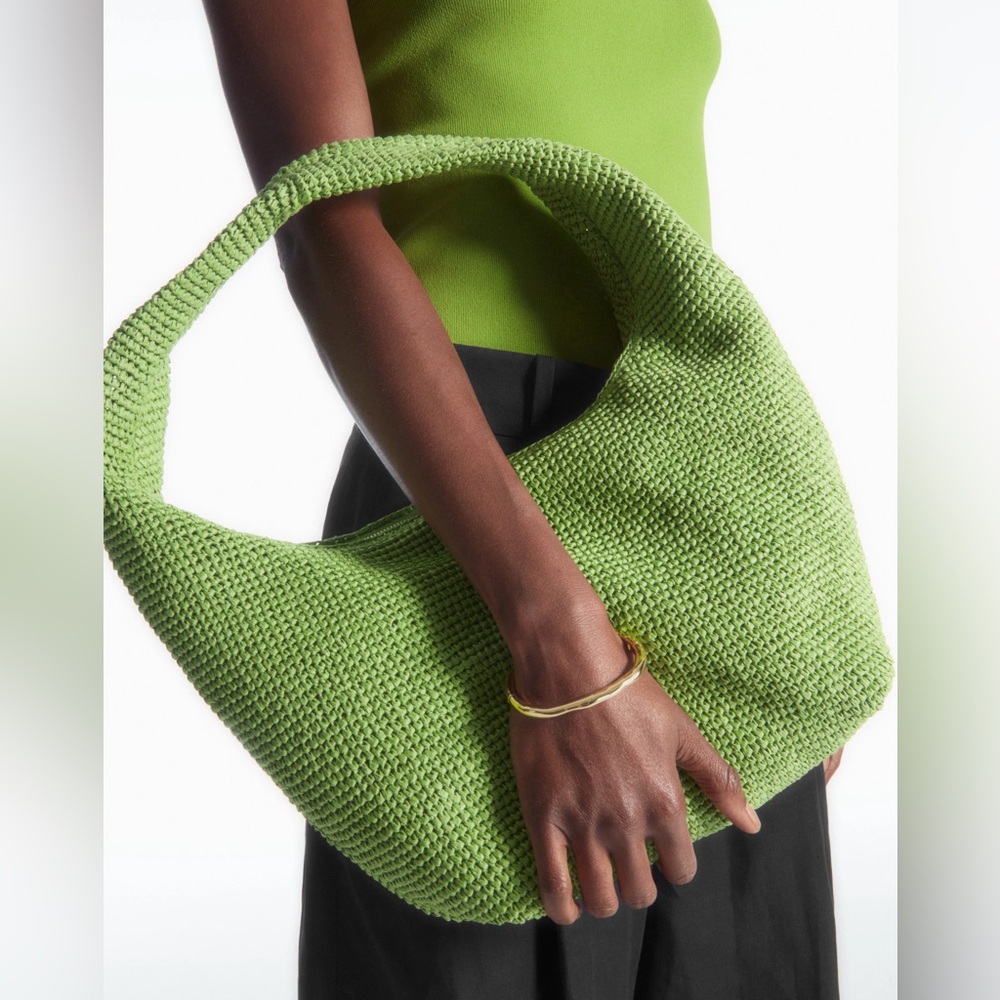 COS Lime Green Crochet Shoulder Bag